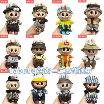 Only clothes best selling labubu baby clothes collection 17cm doll creative outfit suit vinyl doll clothes accessories