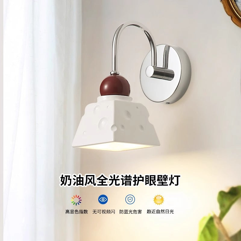 Wall lamp bedroom bedside new cream wind modern simple living room background decorative light aisle lighting fixture 1