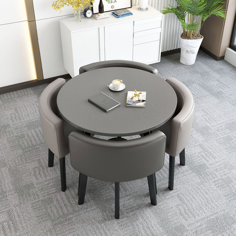 Collapsible dining table for home, small apartment, apartment, restaurant, shopfront negotiation table and chair set, reception round table