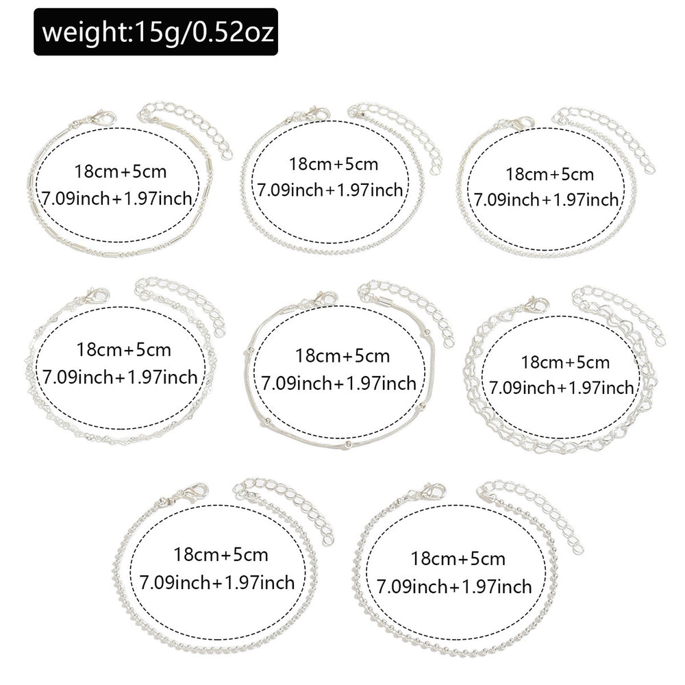 European and american cross-border jewelry: trendy & stylish alloy bracelet set for women - heart, round bead, and irregular bead designs - wholesale