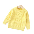 Kids' sweater  winter retro style fleece-lined thickened pullover knit base layer for boys and girls, toddler to mid-sized children