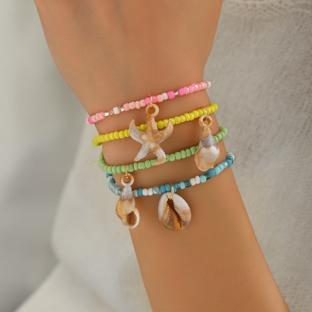 Bohemian seed bead bracelet wholesale - cross-border seashell jewelry - women's starfish bracelet - niche, high-end, and accessible luxury hand jewelry