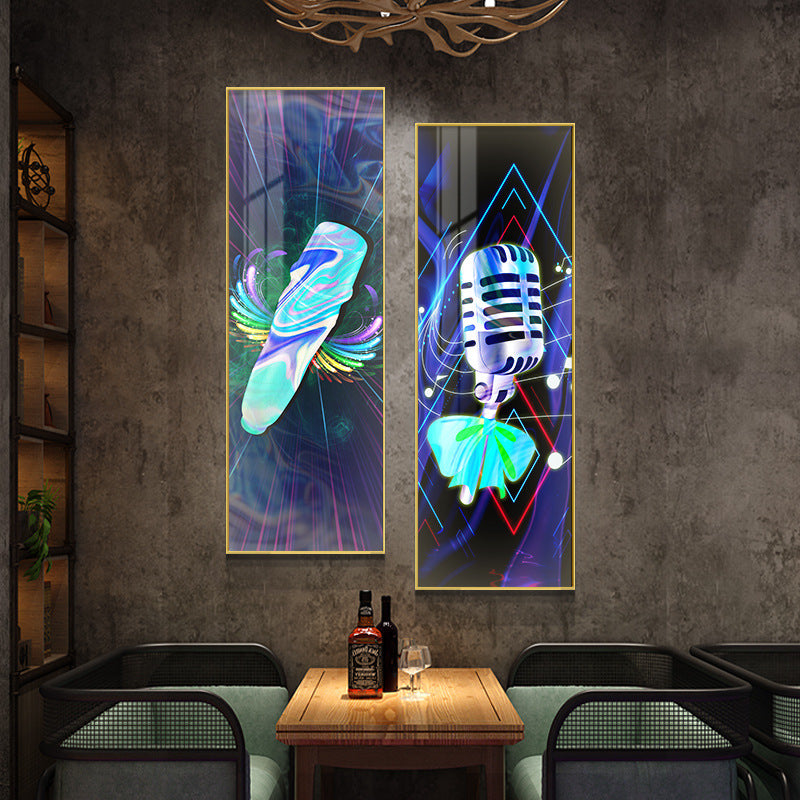 KTV box background wall ambient light painting nightclub bar clear bar with lamp decoration mural barbecue shop luminous hanging painting