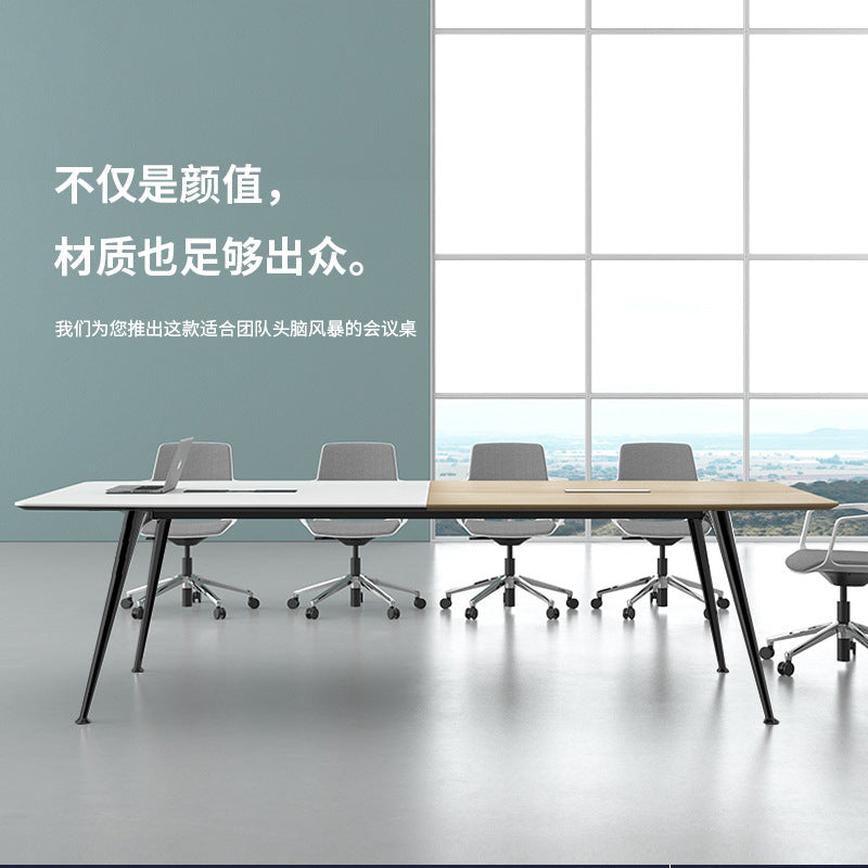 Conference table set: modern minimalist design for small meeting rooms, training, negotiations, live streaming, and office workstations