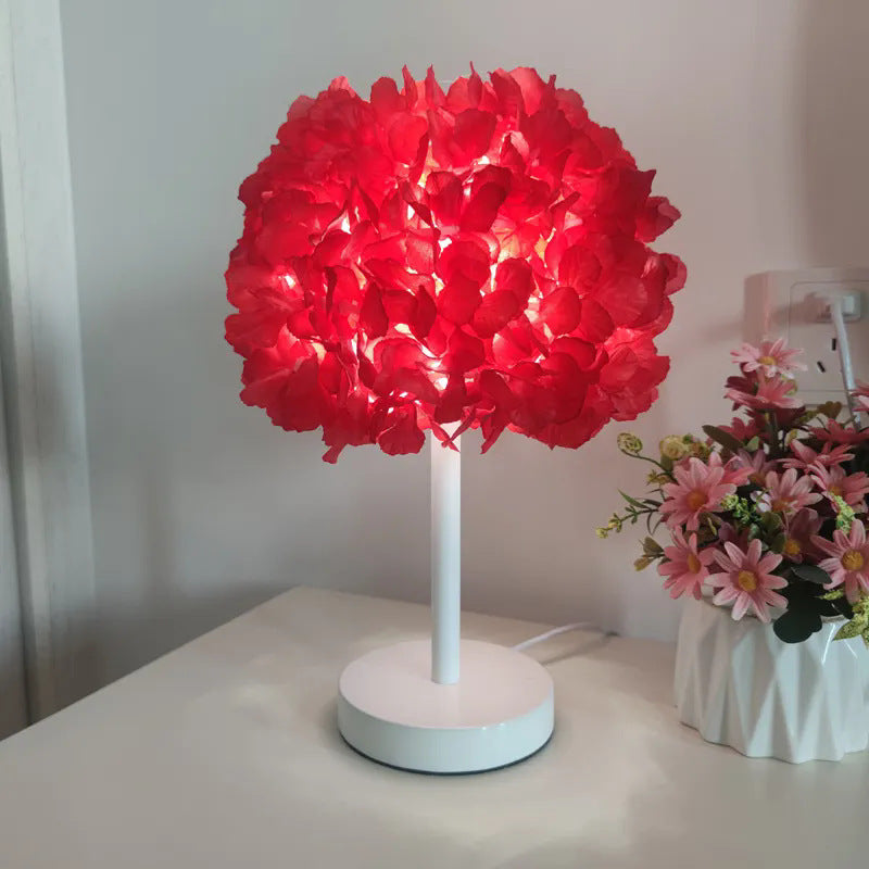 Bedroom bedside lamp champagne folding fabric princess table lamp american standard ins girl romantic wedding celebration lighting table lamp