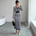 fashion  new arrival: chic & sophisticated v-neck black knit dress -  spring collection