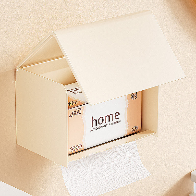 Cream Wind Bathroom Toilet Toilet Tissue Box No Punching Shelf Toilet Paper Holder Roll Paper Carton Tissue Holder