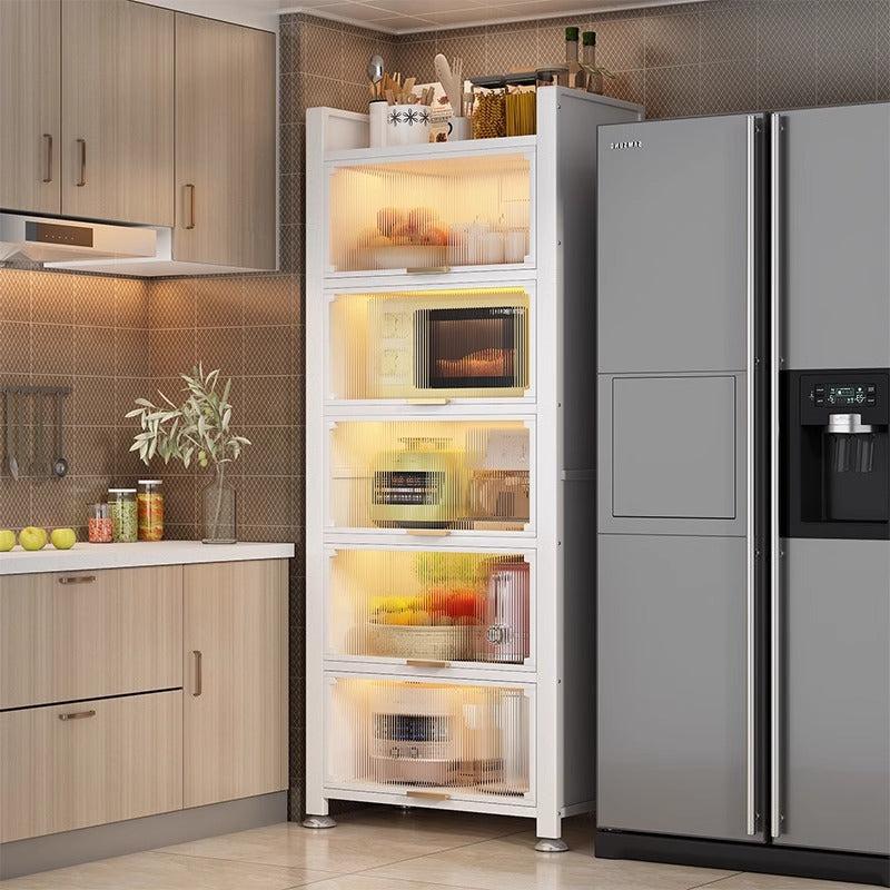 Kitchen floor-standing multi-layer storage rack storage cabinet multi-functional cabinet pot rack cupboard sandwich style sideboard