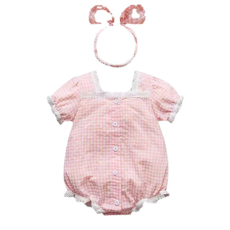 Summer lightweight newborn infant super sweet and pure little princess style romper - trendy baby girl outfit