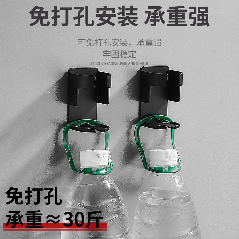 Black electric toothbrush holder - no drilling required, bathroom wall-mounted toothbrush rack, wall-mounted toothpaste dispenser, household organizer