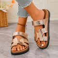 Ready-to-ship cross-border  summer new arrival women's platform thong sandals with hook-and-loop closure, european and american style solid color slippers