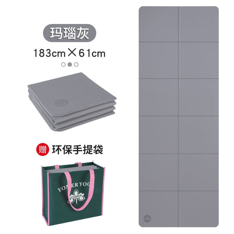 tpe folding yoga mat, 4mm thin portable outdoor eco-friendly odorless balance mat for sports and fitness