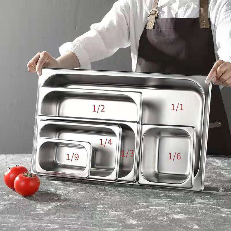 Stainless steel portion basin milk tea shop canteen kitchen rectangular square basin large pot buffet box