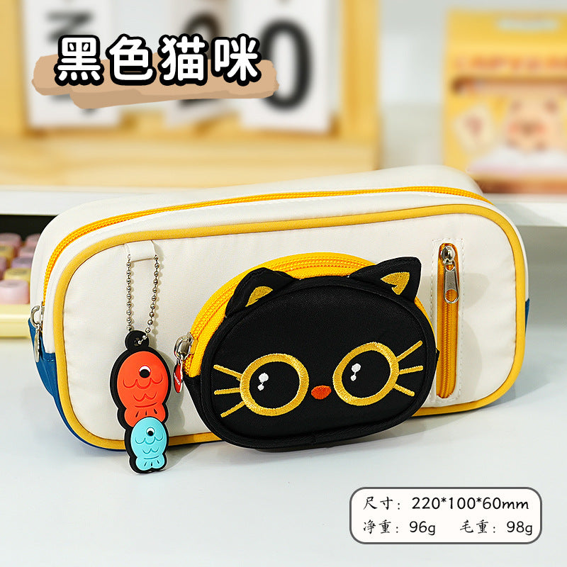 Primary school students Kapibara stationery box mother and child shape pendant pencil case large capacity multi-layer high value pencil case