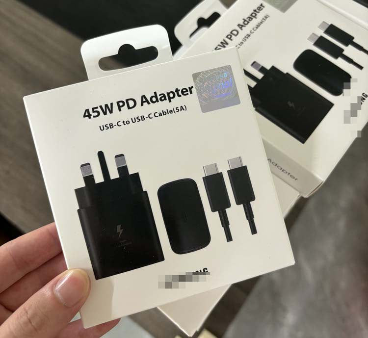 Original t845 charger, compatible with samsung phones, 45w european/uk plug, super fast charge 2.0 charging adapter