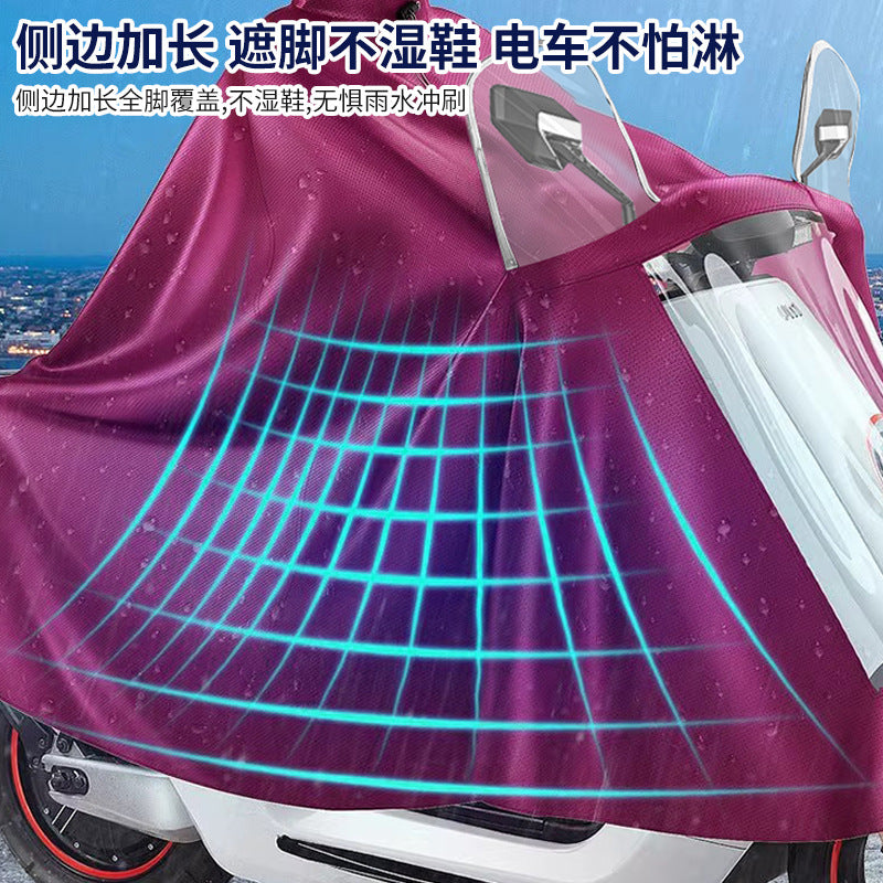 Electric vehicle motorcycle raincoat - portable, outdoor, full body, thickened, waterproof, stormproof, new one-piece cycling rain poncho