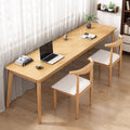 Workbench against the wall, narrow table, rectangular desk, double desk, for home computer desk, solid wood legs, long table