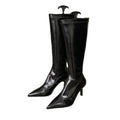 fall/winter new collection pointed-toe stiletto heel fashion runway leopard print over-the-knee boots high boots women's boots high heel single boots