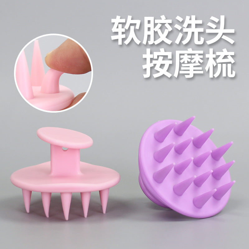 Beauty & hairdressing massage scalp shampoo brush - tpr silicone-like soft hair brush for gentle scalp cleansing & detangling