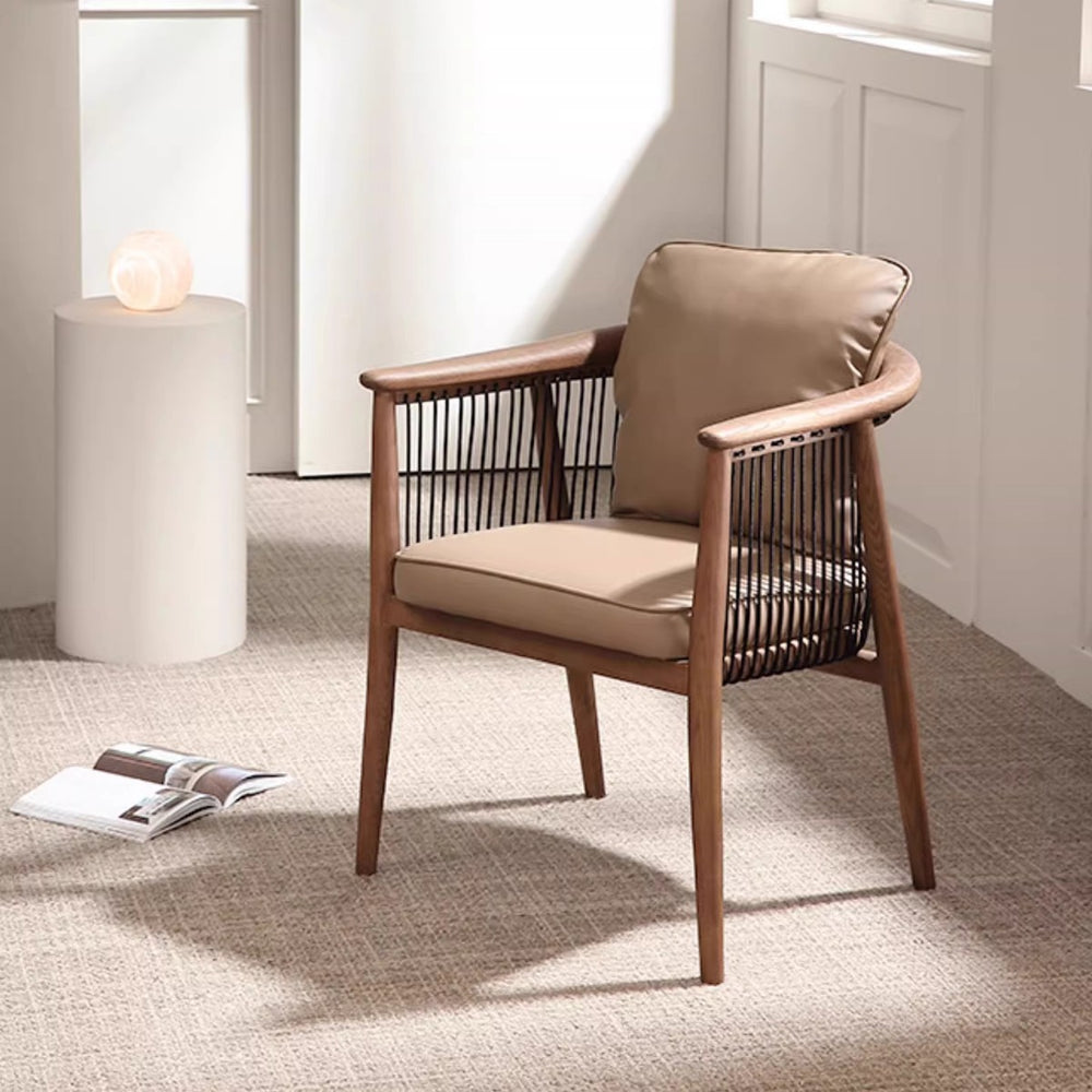 New chinoiserie restaurant violin solid wood accessible luxury dining table and chair tea room design classy armrest for home walnut master chair