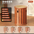 Solid wood stool can be stacked for home living room rattan medieval style shoe changing coffee table round stool stacking stool chinoiserie jenga