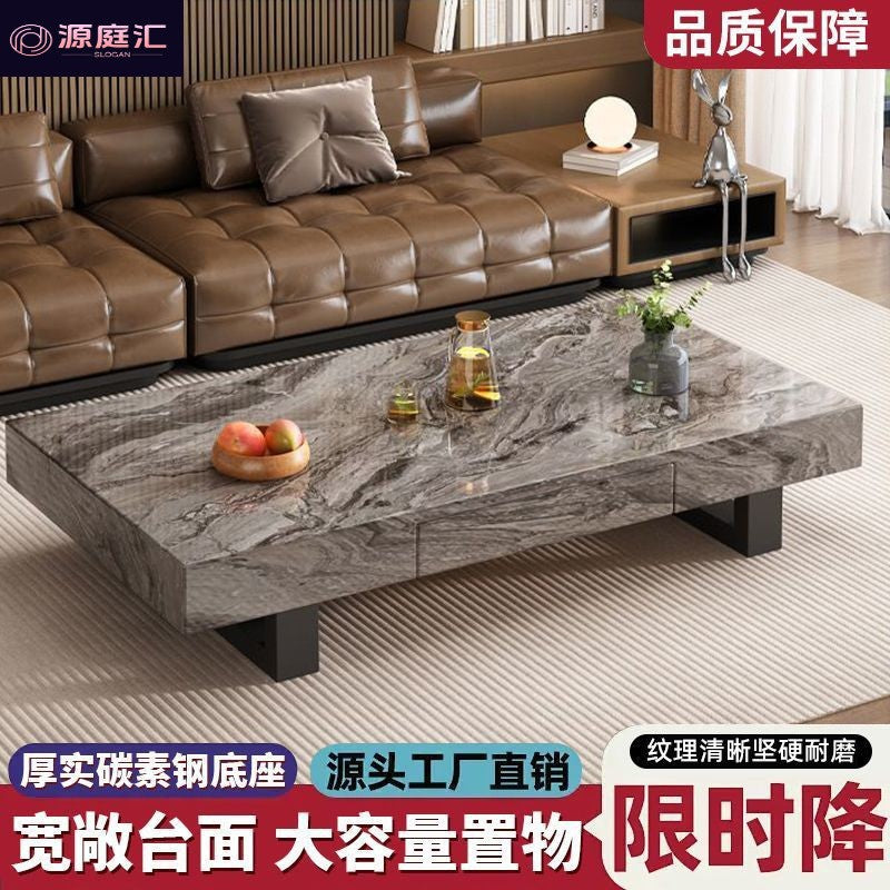 Accessible luxury italian normcore square slate coffee table table casual modern large and small home living room designer tea table