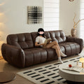 Italian accessible luxury olympia longjiang sofa brown first layer cowhide sofa large flat floor living room genuine leather sofa