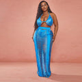 e-commerce source factory: sexy european and american style women's fashion hollow-out plus size beachwear dress set
