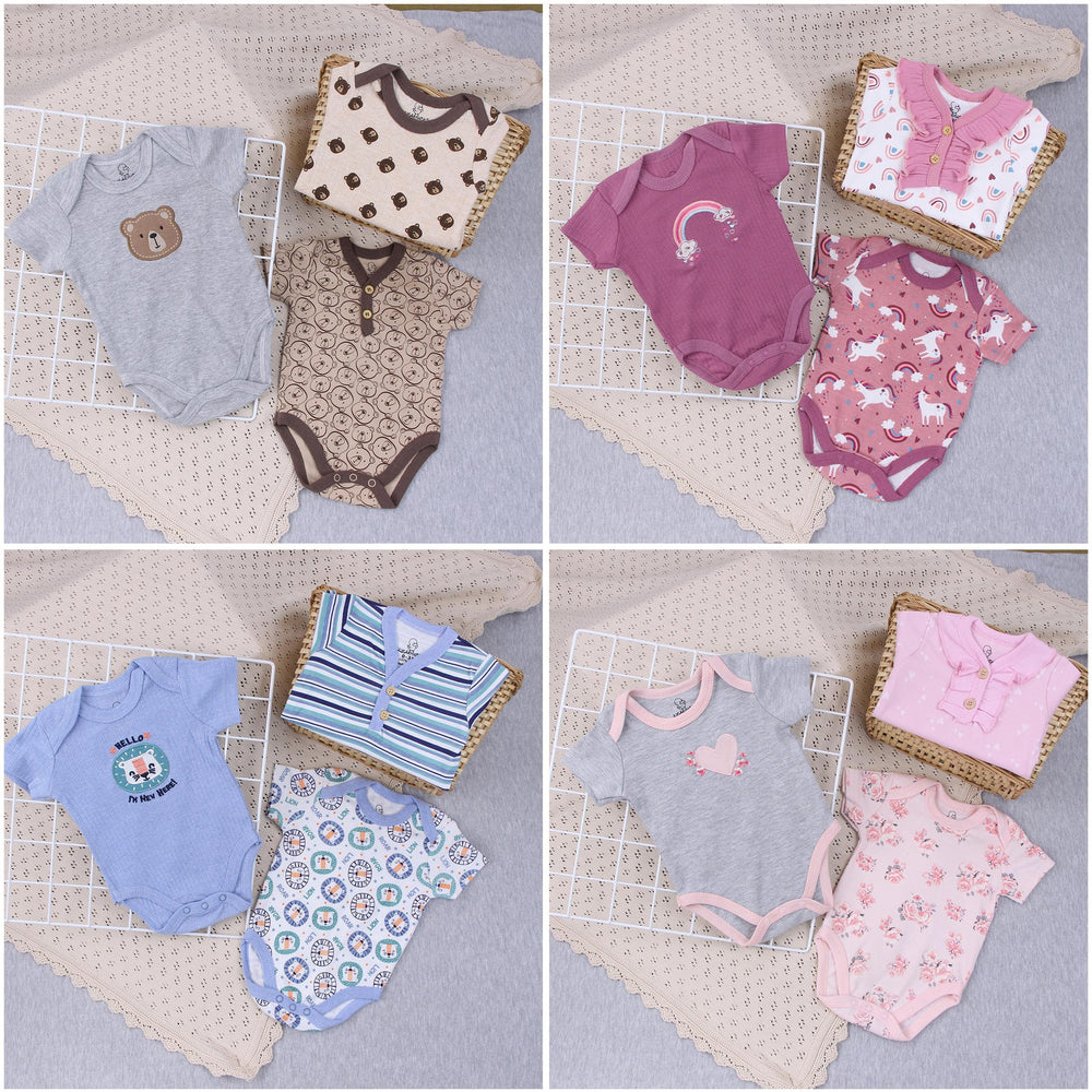 Baby short-sleeved butt-covering cotton girl boy baby triangle khaki suit jumpsuit rompers children's clothing new arrival