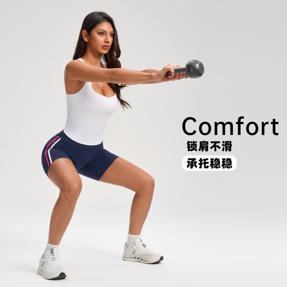 Women's yoga tank top - racerback, built-in bra, perfect for pilates, fitness, and activewear - yg-1007