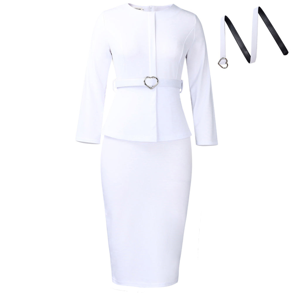 D599  foreign trade women's clothing  new fashion round neck elegant slim-fit ol pencil skirt african dress