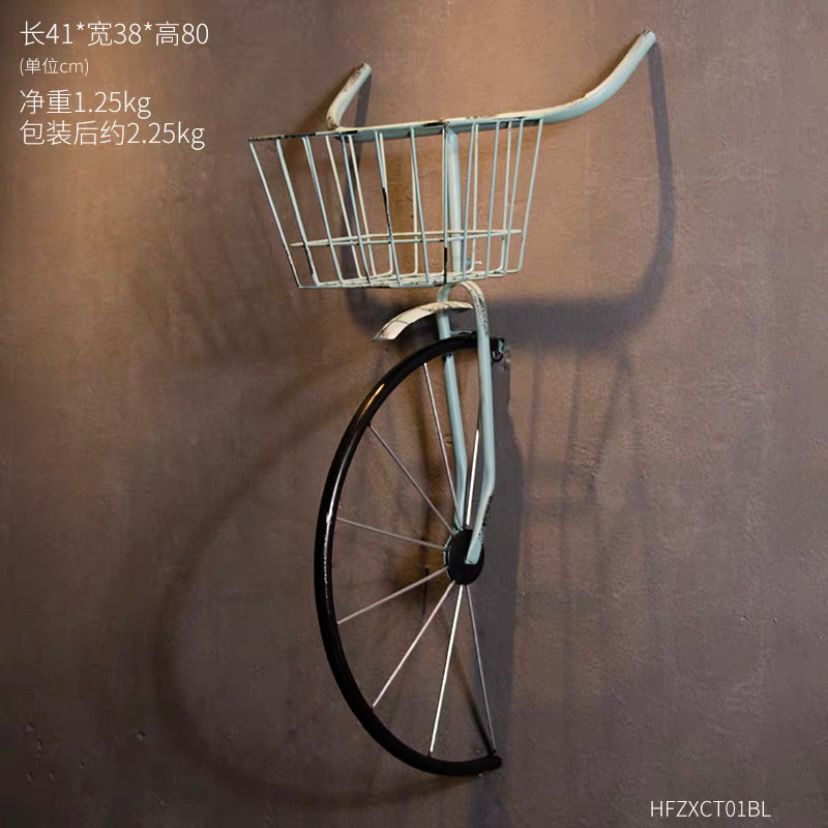 Retro iron art pastoral creative bicycle living room single living room wall hanging restaurant bar wall wall decoration