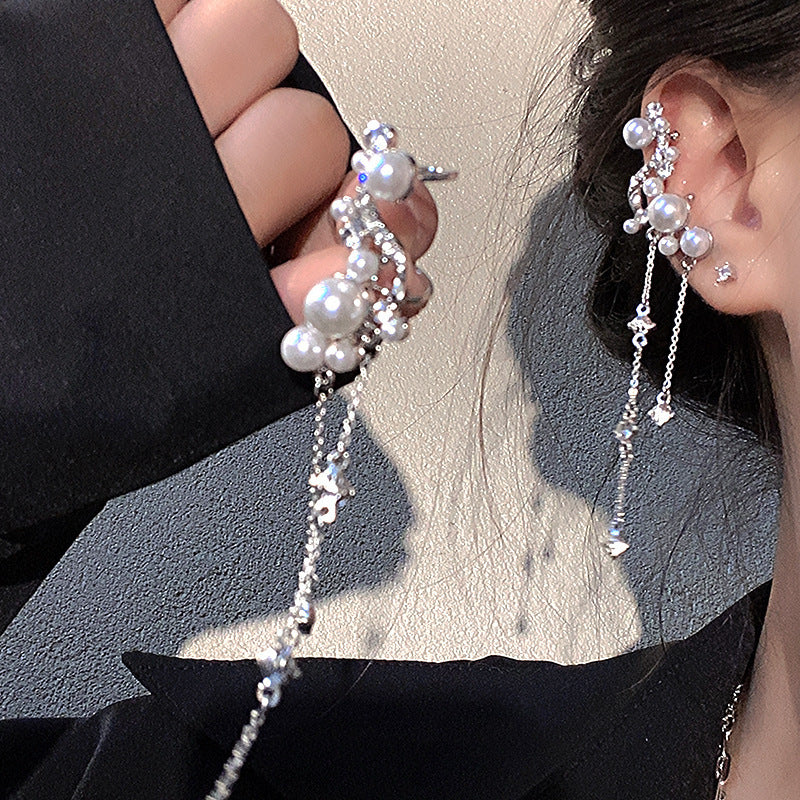 Ins style pearl earrings for women 925 silver needle niche design butterfly earrings accessible luxury high-end earrings earrings earrings
