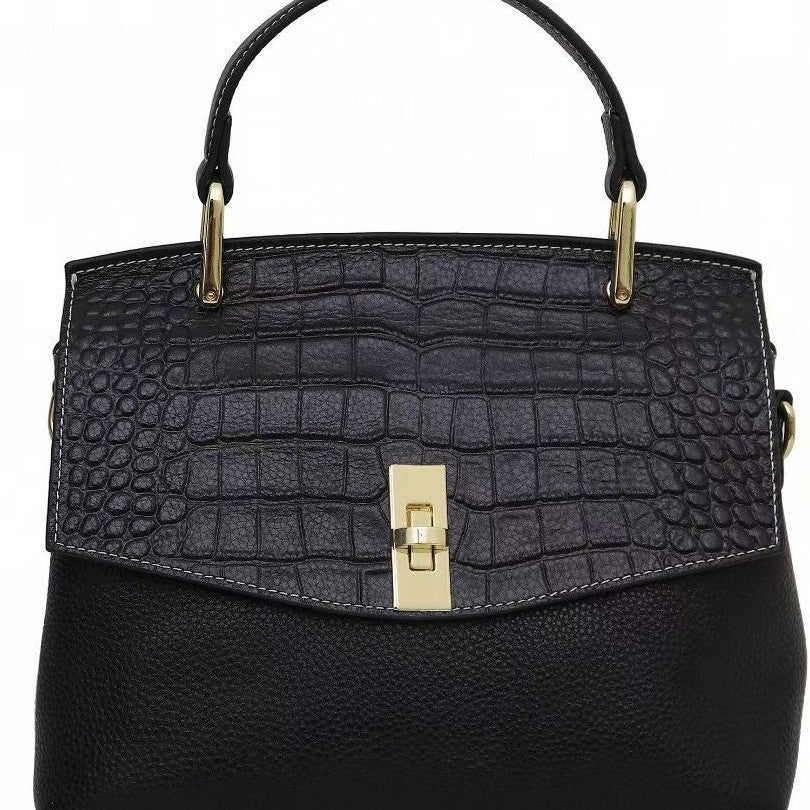 Genuine leather crocodile pattern handbag women's 2023 new elegant middle-aged ladieswear women's bag fashion women's bag handbag