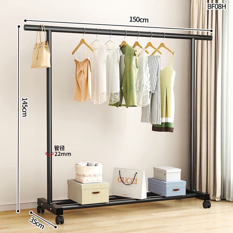 Clothes hanger floor-standing for home balcony indoor simple clothes drying pole movable clothes hanger student dormitory clothes drying rack