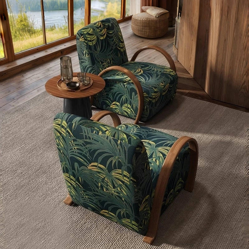 Nanyang medieval wabi casual single chair southeast asia retro vacation sofa living room balcony study armchair accessible luxury