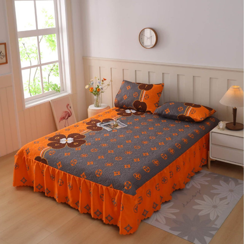 2026 amazon quilted bed skirt bedspread heightened double anti-static breathable mattress simmons bedspread three-piece set