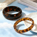 European and american cross-border retro trendy round resin leopard print bracelet niche design maillard hand stacked jewelry for women