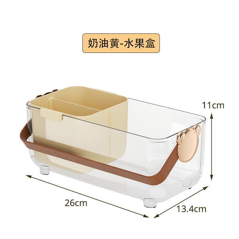 Household tissue box, premium cream style, living room coffee table, transparent portable grid remote control, tissue storage box