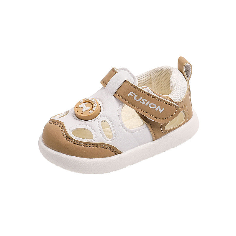 new soft-soled baby sandals & functional shoes: anti-slip, closed-toe, breathable leather prewalker shoes for boys & girls (ages 1-3)