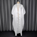 african satin robe with lace inner dress set - sheer mesh banquet sexy two-piece outfit