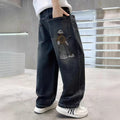 Kids' jeans - spring/autumn collection: new casual, versatile, washed denim, loose fit for mid-to-large children, spring/autumn boys' pants
