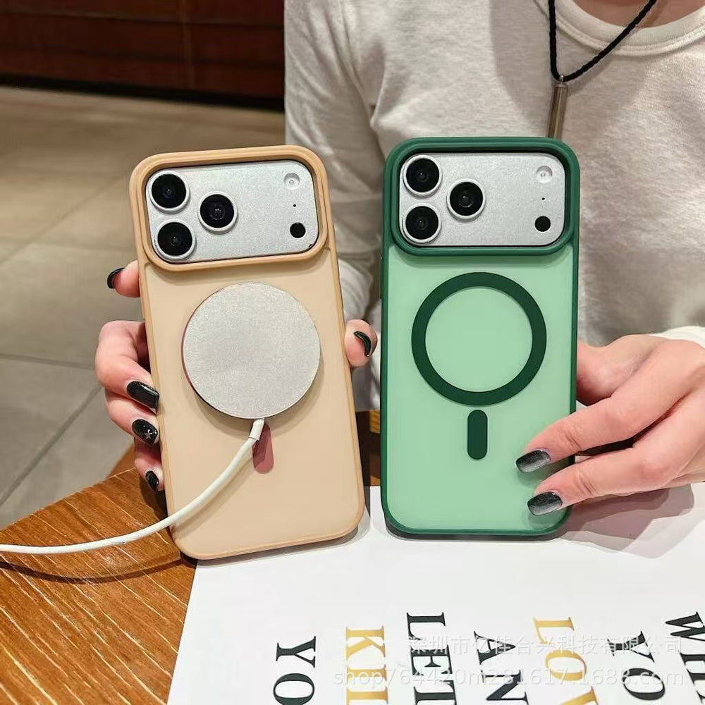 New skin-feeling contrasting color magnetic suction suitable for iphone17promax mobile phone case four-row mold apple 16 color