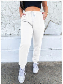2025 amazon new arrival: women's solid color high-waisted tie-waist active pants, casual sweatpants, japanese and korean style