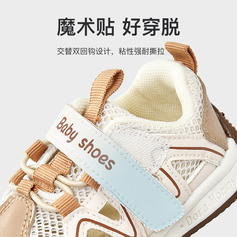 Baby sandals for boys, summer first walker shoes, 0-1-2 years old infant anti-slip soft sole mesh shoes for babies and toddlers, baby girl shoes