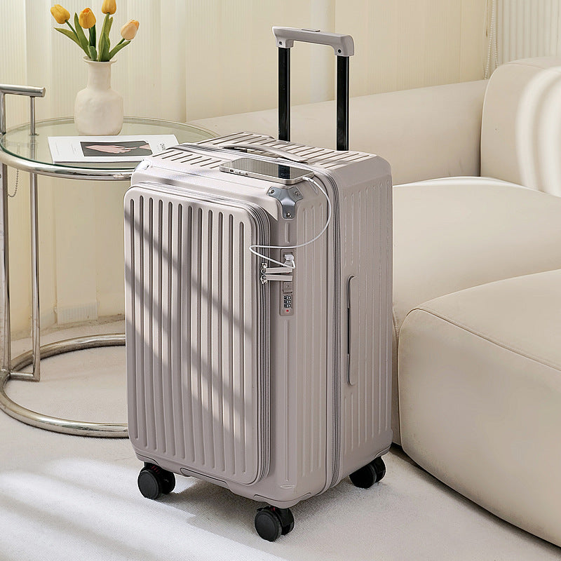New side-open large-capacity suitcase, female password trolley case, male 20-inch 5-wheel suitcase, 32 expandable suitcase.