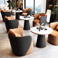 Accessible luxury sales office cafe single sofa hotel lobby casual leather sofa reception office coffee table sofa