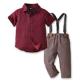 Kids' summer outfit set: new fashionable two-piece short-sleeve overalls for boys - perfect for hosts, choir performances, and special occasions