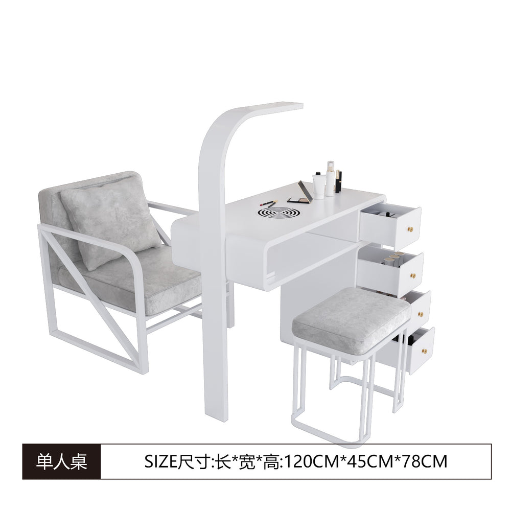 Widened 45cm nail table and chair set - special offer! economical single/double, light luxury, multi-functional, odorless, carbon steel with baked enamel finish