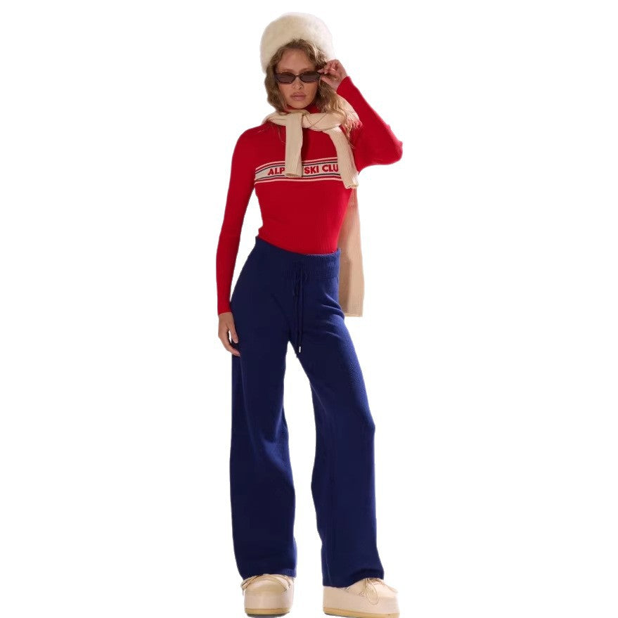 206 cross-border fashionnew arrivalletterlong sleevest-shirt round neck knittingtops bottom shirt